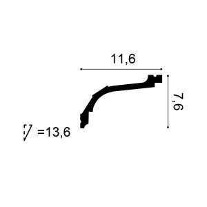 C220-orac-purotouch-cornice-cross-section C220 Orac Purotouch cornice cross-section showing profile dimensions and shape