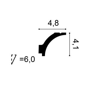 C260-orac-purotouch-cornice-cross-section C260 cornice profile cross-section with dimensions
