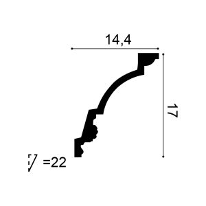 C301-orac-purotouch-cornice-cross-section C301 cornice profile cross-section with dimensions