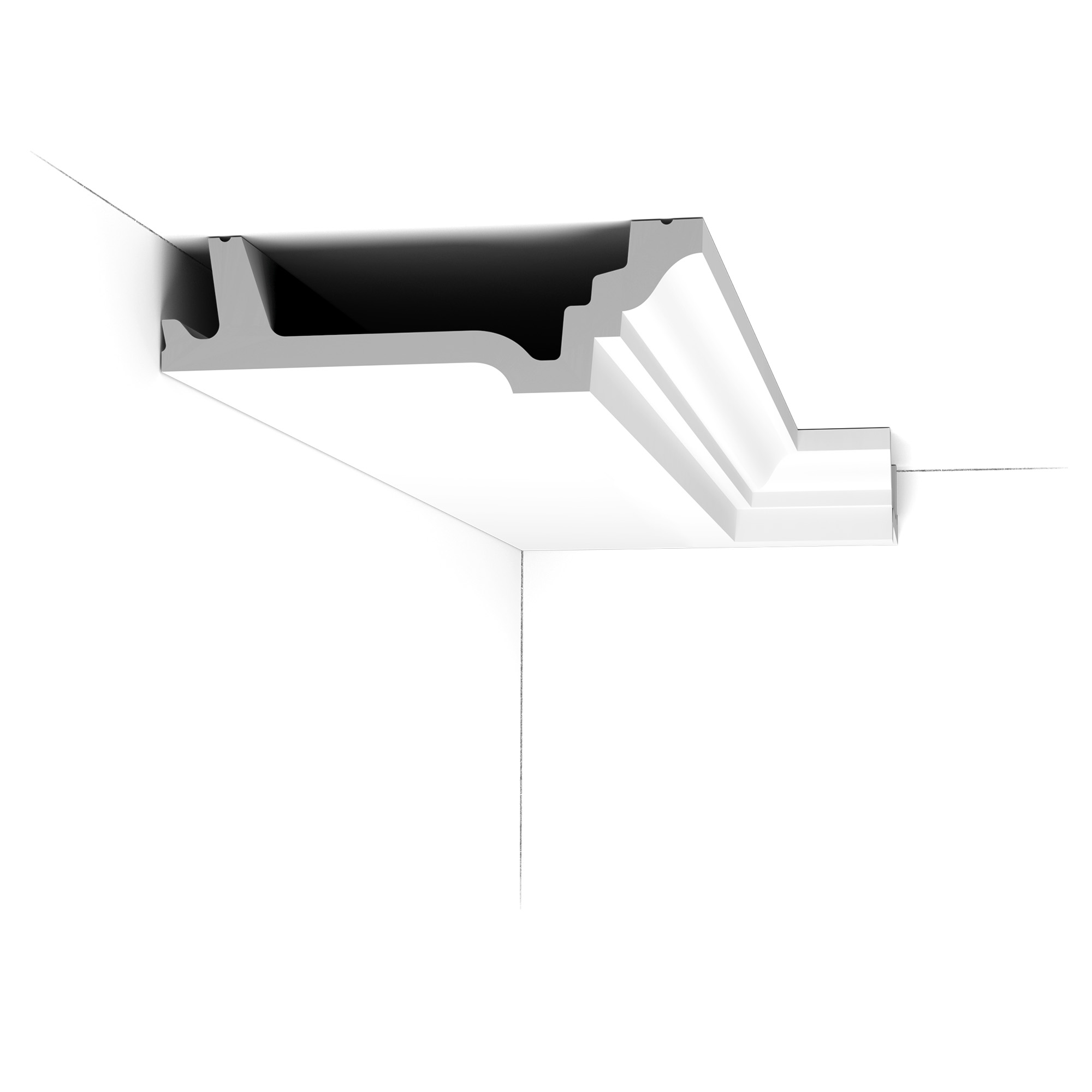 C305 cornice profile shown installed in a room corner