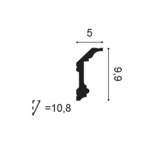 C321 cornice profile cross-section with dimensions