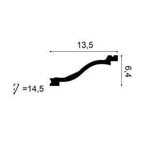 C331-orac-purotouch-cornice-cross-section C331 cornice profile cross-section with dimensions