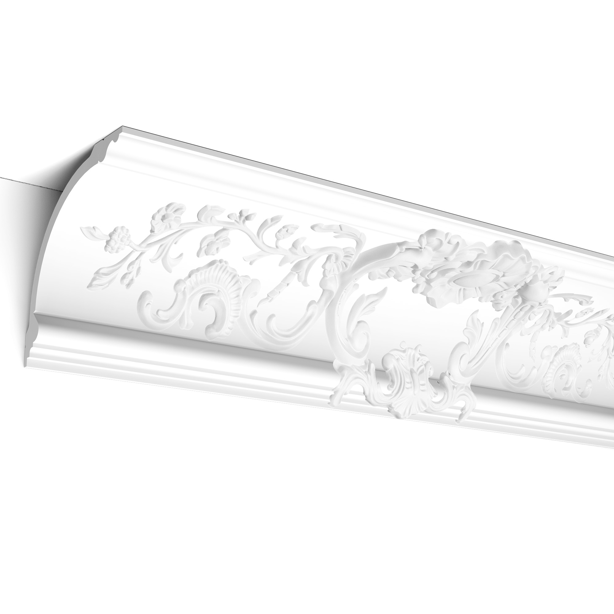 C338A ornate cornice with decorative scrollwork
