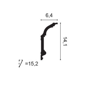 C339 cornice profile cross-section with dimensions