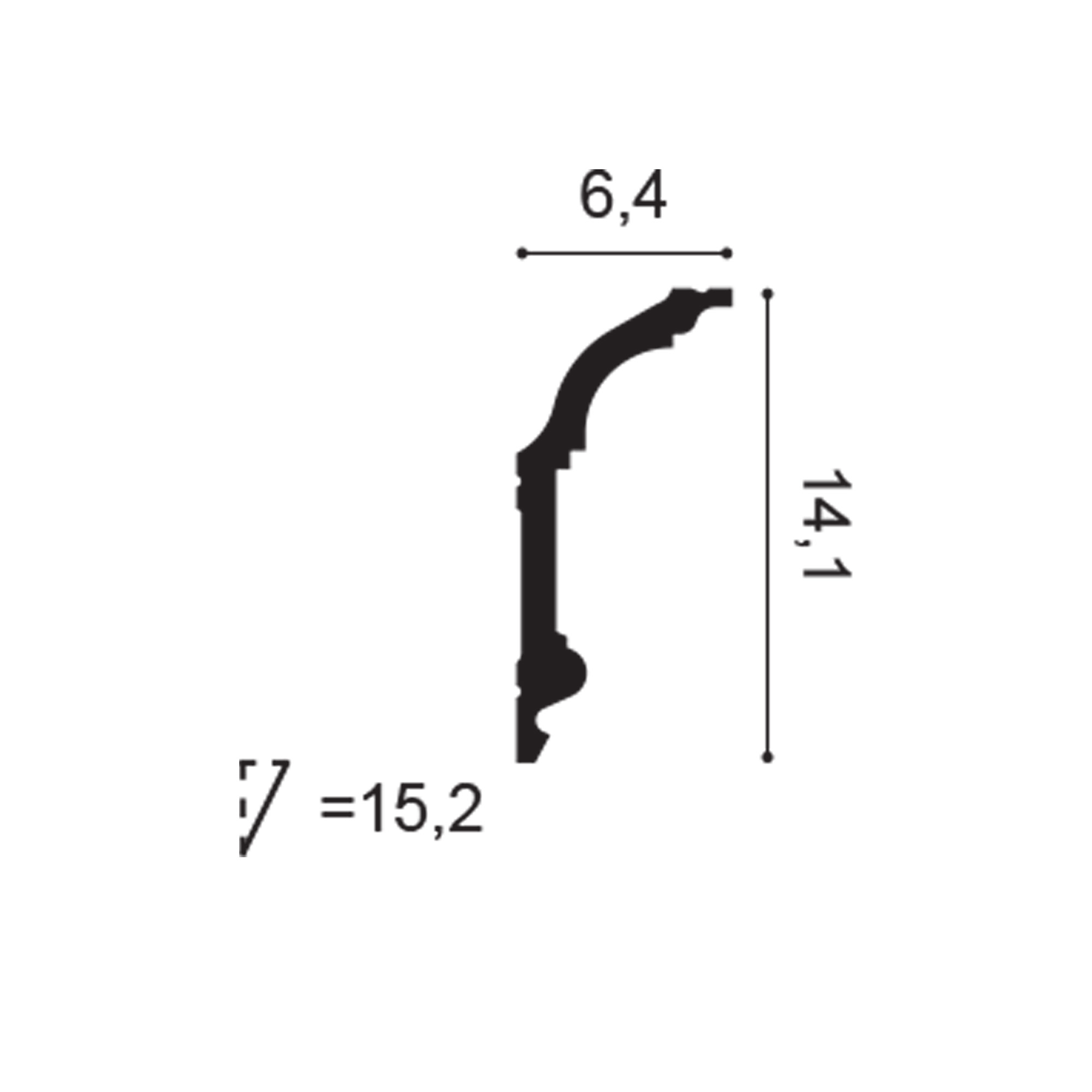 C339 cornice profile cross-section with dimensions