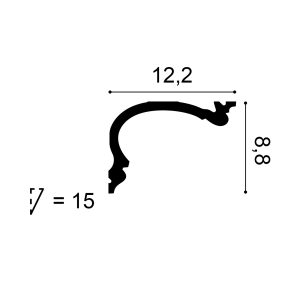 C341 cornice profile cross-section with dimensions
