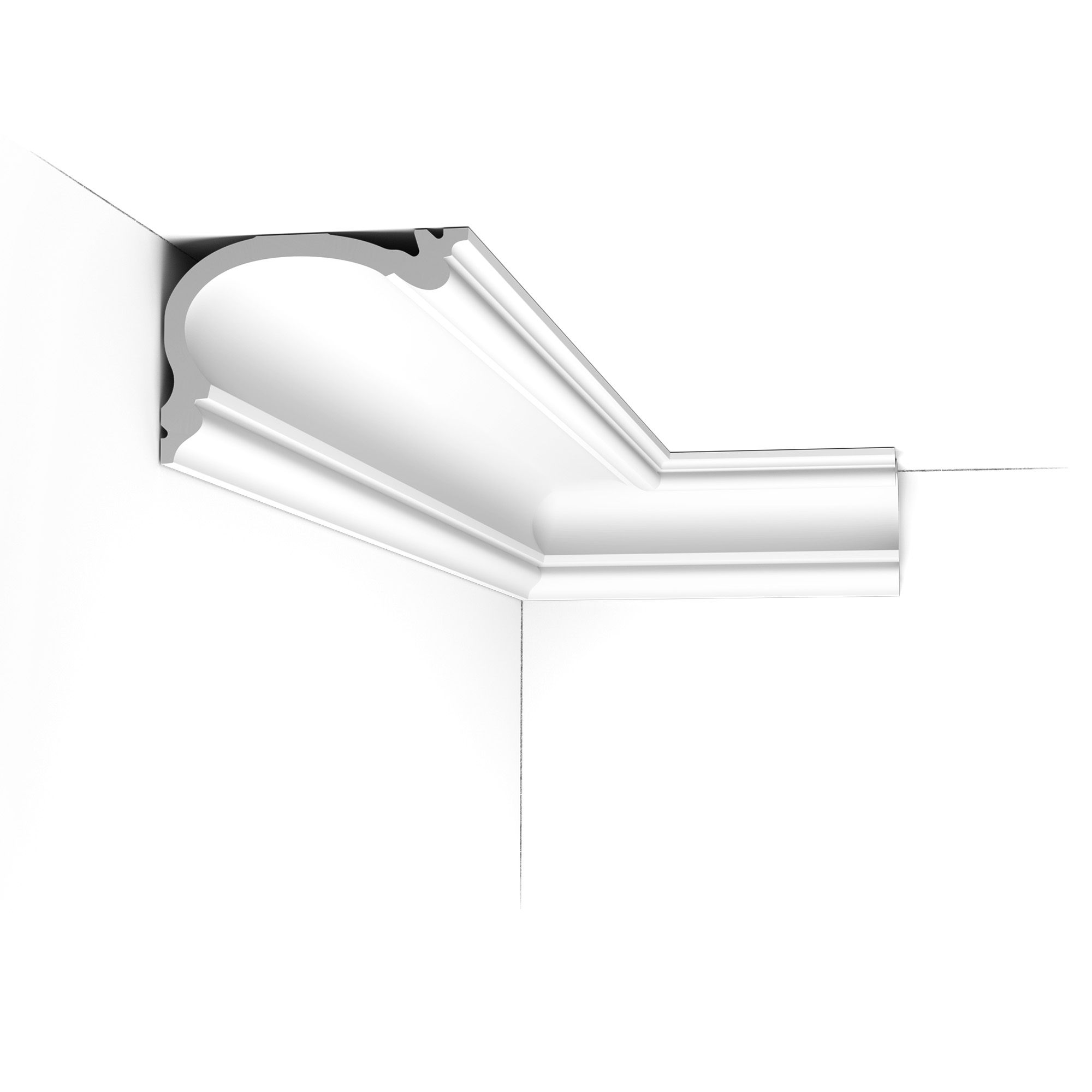 C341 cornice profile shown installed in a room corner