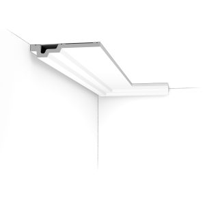 C353 Orac Purotouch cornice installed in a ceiling corner.