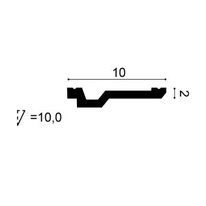 ORAC C356 Purotouch Cornice Cross Section ORAC C356 cornice cross-section showing a slim linear profile with 10mm projection and 24mm height.