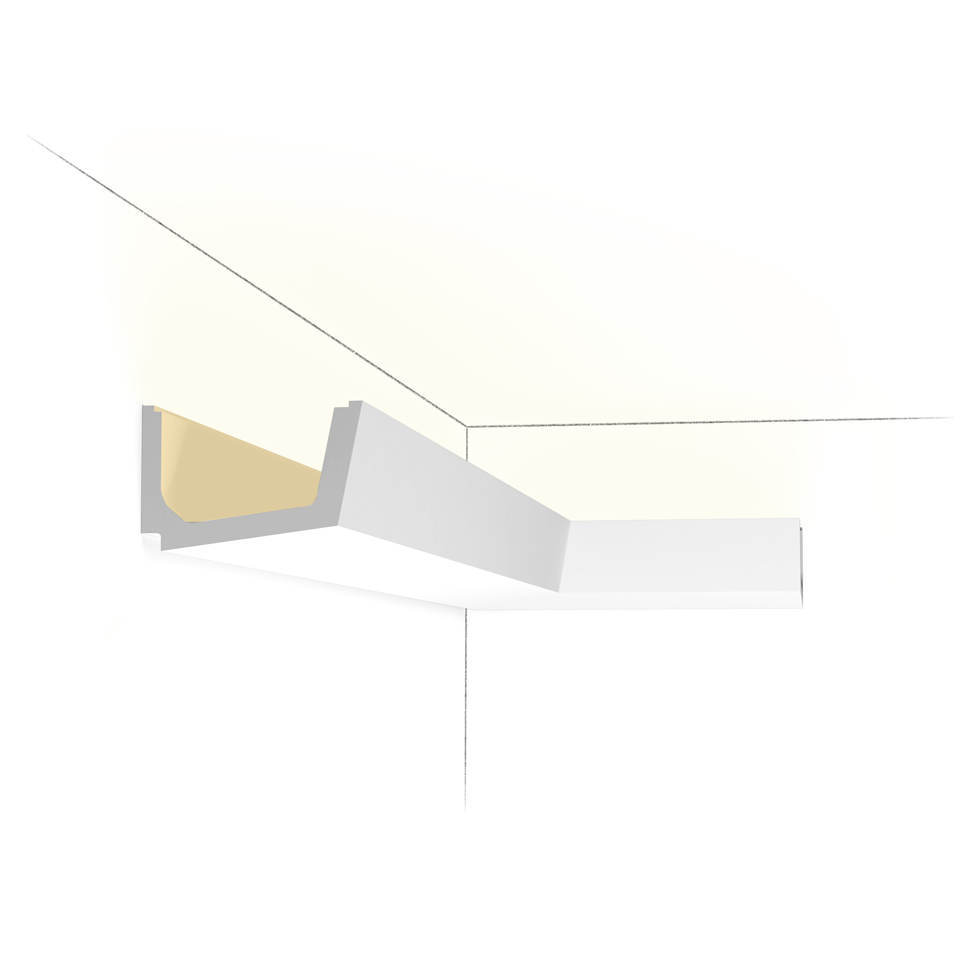 Orac C357 contemporary LED lighting cornice with concealed indirect uplighting channel
