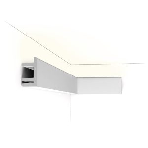 Orac C381 modern LED lighting cornice with dual concealed lighting channels and minimalist profile
