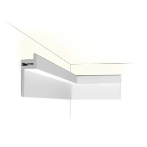 Orac C382 modern LED lighting cornice with integrated downlighting feature and concealed indirect uplighting
