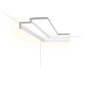 Orac C391 LED Lighting Cornice Orac C391 geometric LED lighting cornice with concealed indirect illumination and contemporary stepped profile
