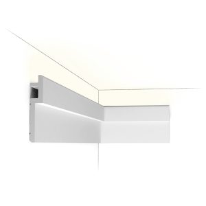 Orac C395 LED Lighting Cornice Orac C395 contemporary LED lighting cornice with concealed indirect uplighting and stepped architectural profile