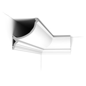 ORAC C900 large Purotouch cornice featuring a deep concave cove and decorative classical detailing at the ceiling junction.
