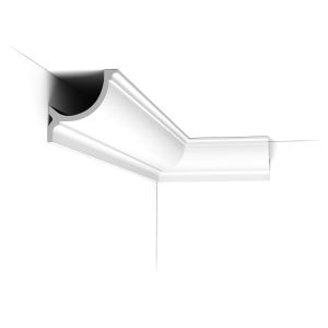 Orac C902 decorative LED lighting cornice with concealed uplighting channel and classic curved profile