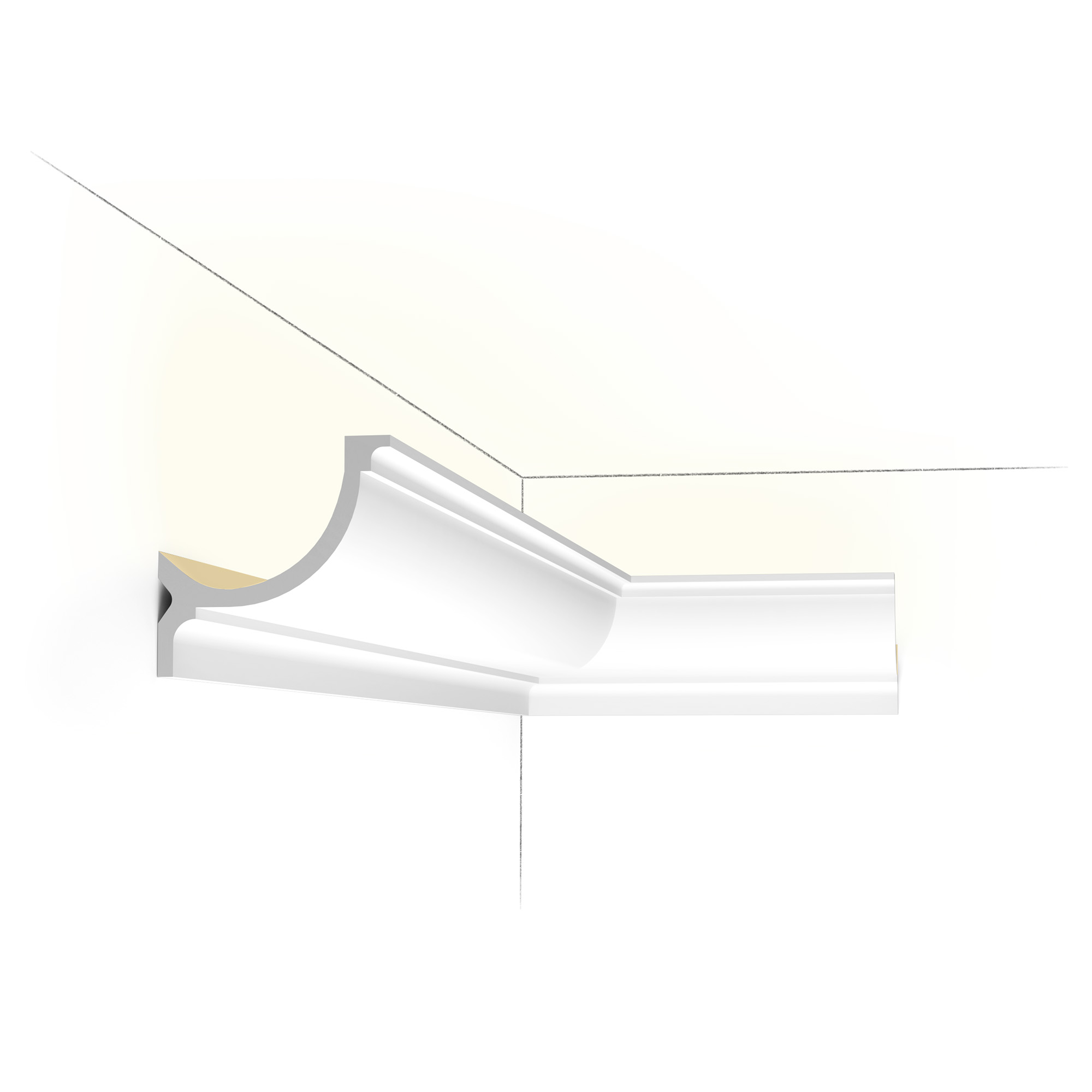 Orac C902 traditional LED lighting cornice with concealed uplighting channel and decorative curved profile