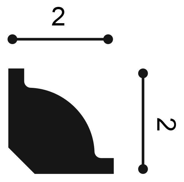 CX132 Orac skirting board cross section profile with stepped curved design