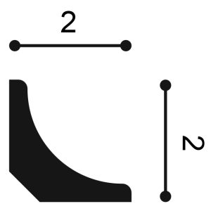 CX133 Orac skirting board cross section profile with smooth concave curve