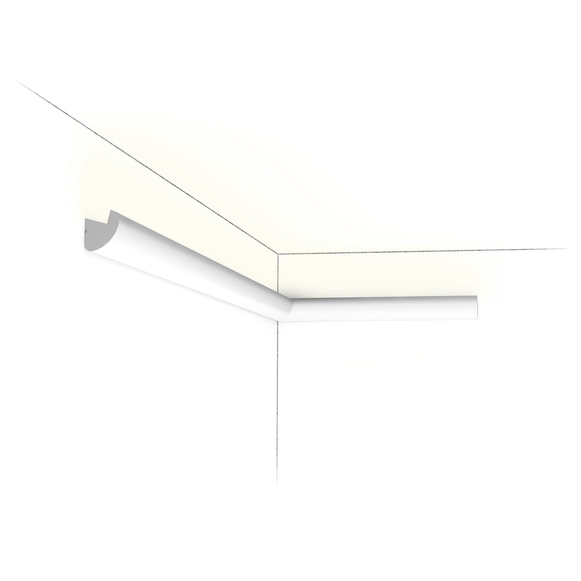 Orac CX188 minimalist LED lighting cornice with concealed uplighting channel and smooth contemporary profile