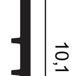 ORAC DX163-2300 skirting board cross-section showing the integrated cable management channel and profile dimensions.