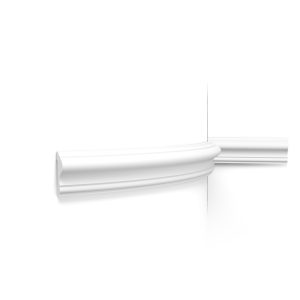 Flexible Orac wall panel moulding with elegant curved profile fitted to a rounded wall