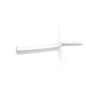 Flexible Orac slim decorative panel moulding fitted around a curved wall