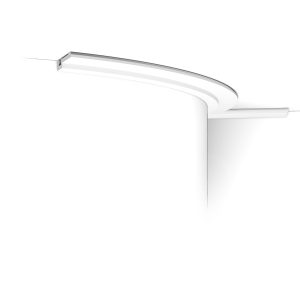 Flexible Orac cornice installed on curved wall and ceiling junction