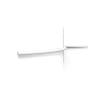 Flexible Orac minimalist round panel moulding installed around a curved wall