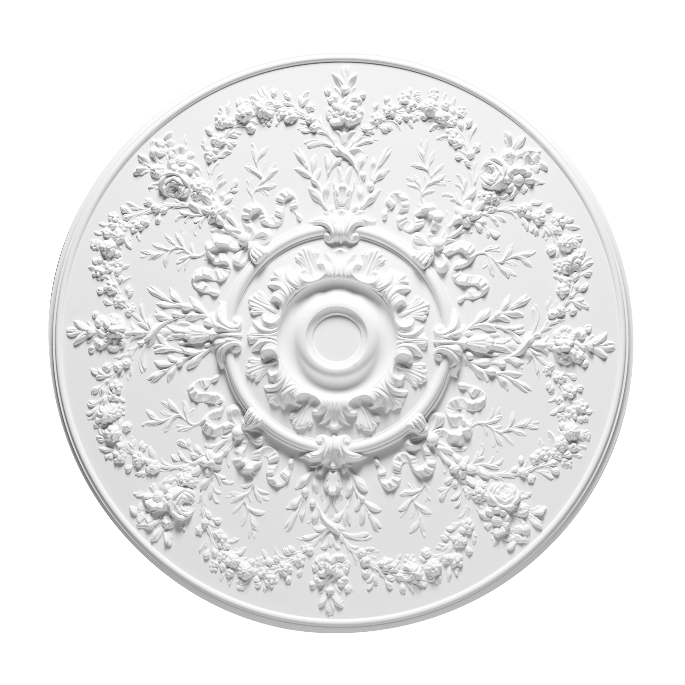Orac ceiling rose ornate floral garland ribbon detail large lightweight