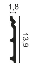 Orac SX118 skirting board dimensions 139mm height profile drawing
