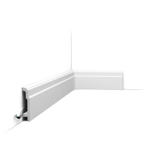 Orac SX155 skirting board with cable management decorative stepped profile