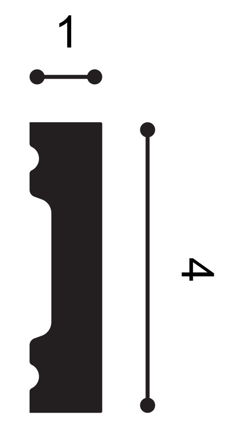 Orac SX162 skirting board cross section 40mm height 10mm projection
