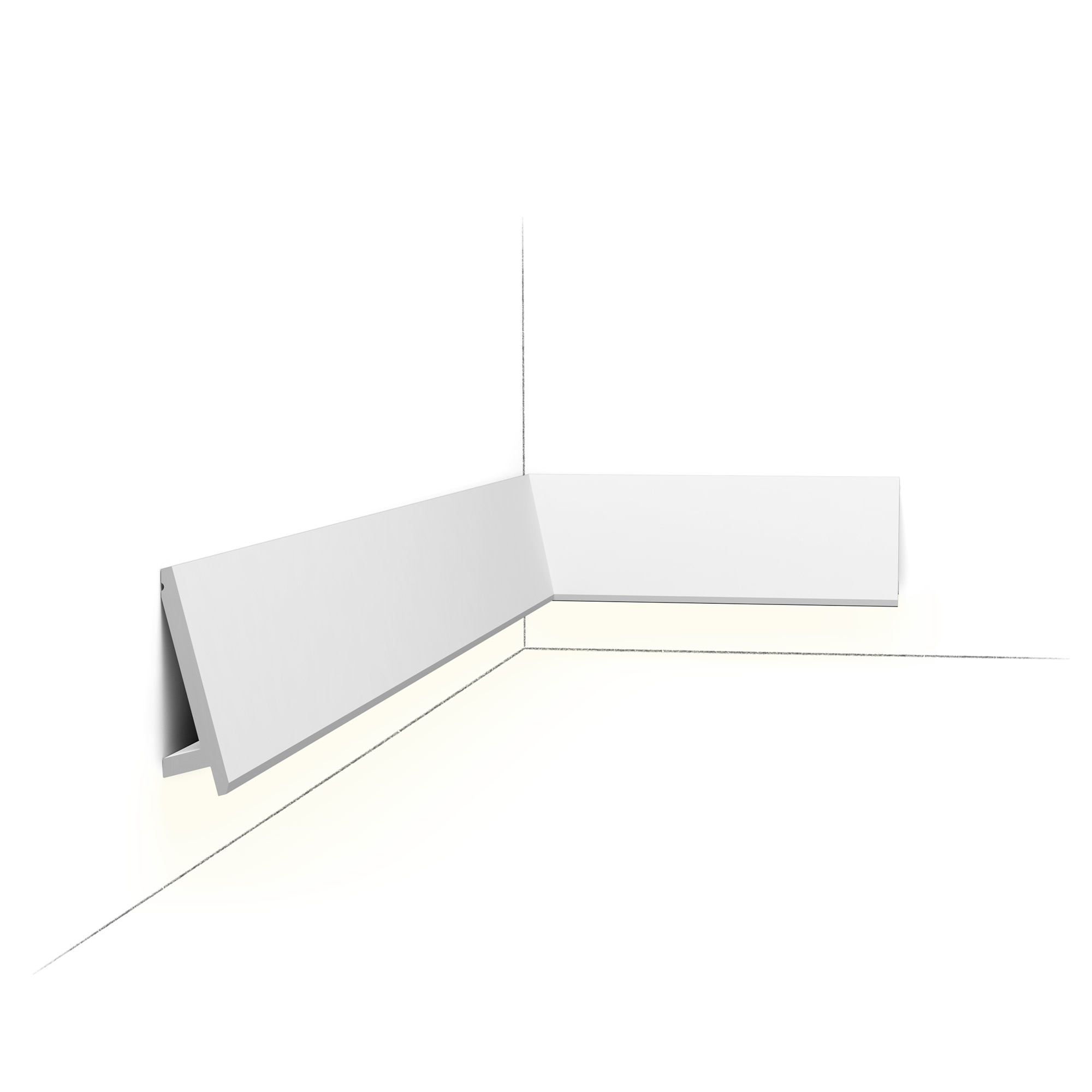 Orac SX179 modern LED downlighting cornice with concealed channel for indirect wall illumination