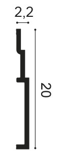 Orac SX181 Skirting Profile – 200mm x 22mm Orac SX181 skirting board profile cross section 200mm height 22mm projection