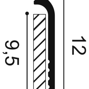 ORAC SX185 Rounded Skirting Board Cross Section ORAC SX185 rounded skirting board cross-section showing the integrated cable management channel with 120mm height and 25mm projection.