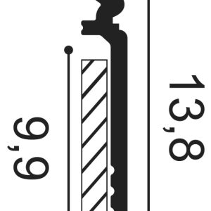 ORAC SX186 Traditional Skirting Board Cross Section ORAC SX186 skirting board cross-section showing the decorative moulded profile with integrated cable management, 138mm height and 22mm projection.