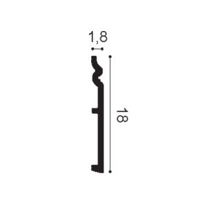 Orac SX206 Skirting Board Profile – 180mm Orac SX206 skirting board profile showing 180mm height and 18mm projection