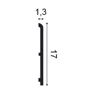 Orac SX212 Skirting Board Cross Section – 170mm x 13mm Orac SX212 skirting board cross section showing 170mm height and 13mm projection