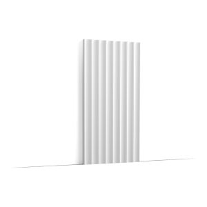 Orac W109 decorative wall panel element in white duropolymer fluted design
