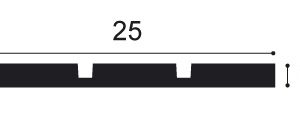 Orac W116 Dimensions Orac W116 fluted wall panel element dimensions 25cm x 2cm profile