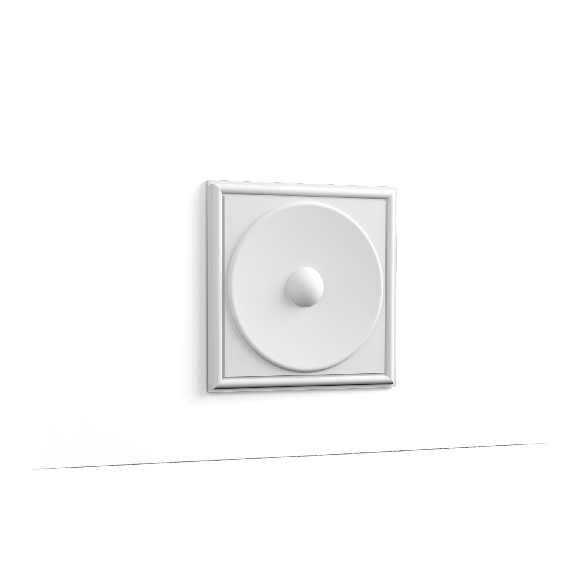 Orac W122 decorative wall panel moulding with central feature in white duropolymer