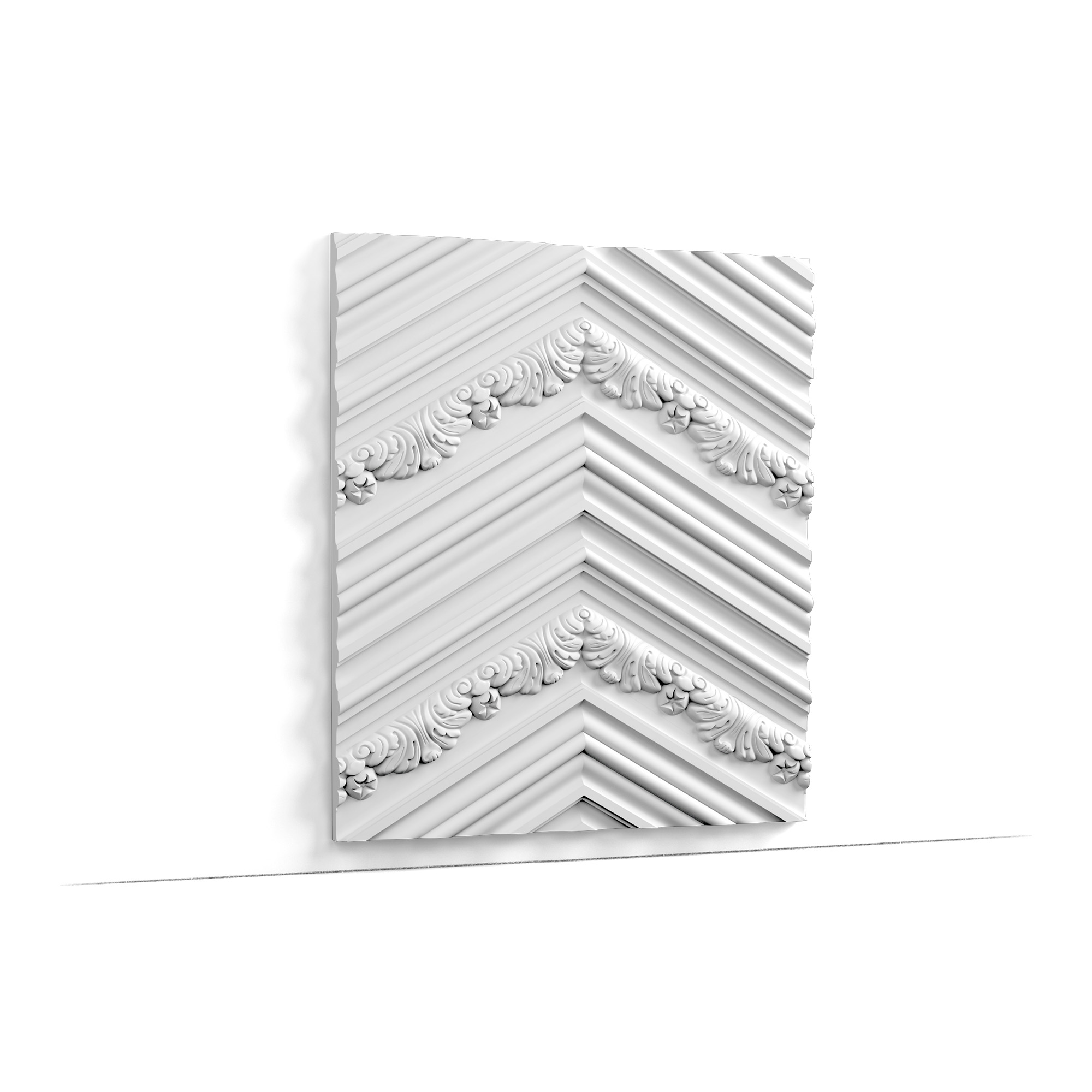 Orac W130 decorative wall panel element in white duropolymer ornate classical design