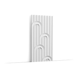 Orac W212 decorative wall panel element in white duropolymer fluted design with arch detail