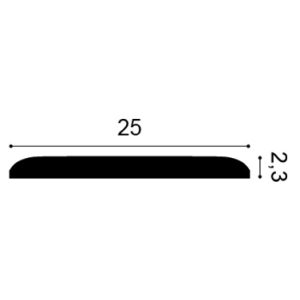 Orac W217 panel moulding cross section with deep rounded profile 25mm wide by 23mm projection