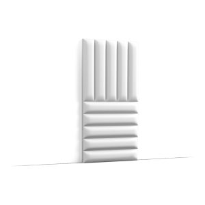 Orac W218 3D wall panel combining vertical fluted top section with horizontal stepped lower design
