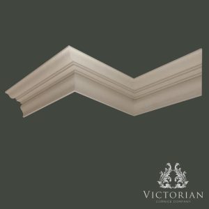 Victorian Cornice Company C138 handmade Edwardian plaster cornice featuring a refined traditional profile with elegant stepped detailing.