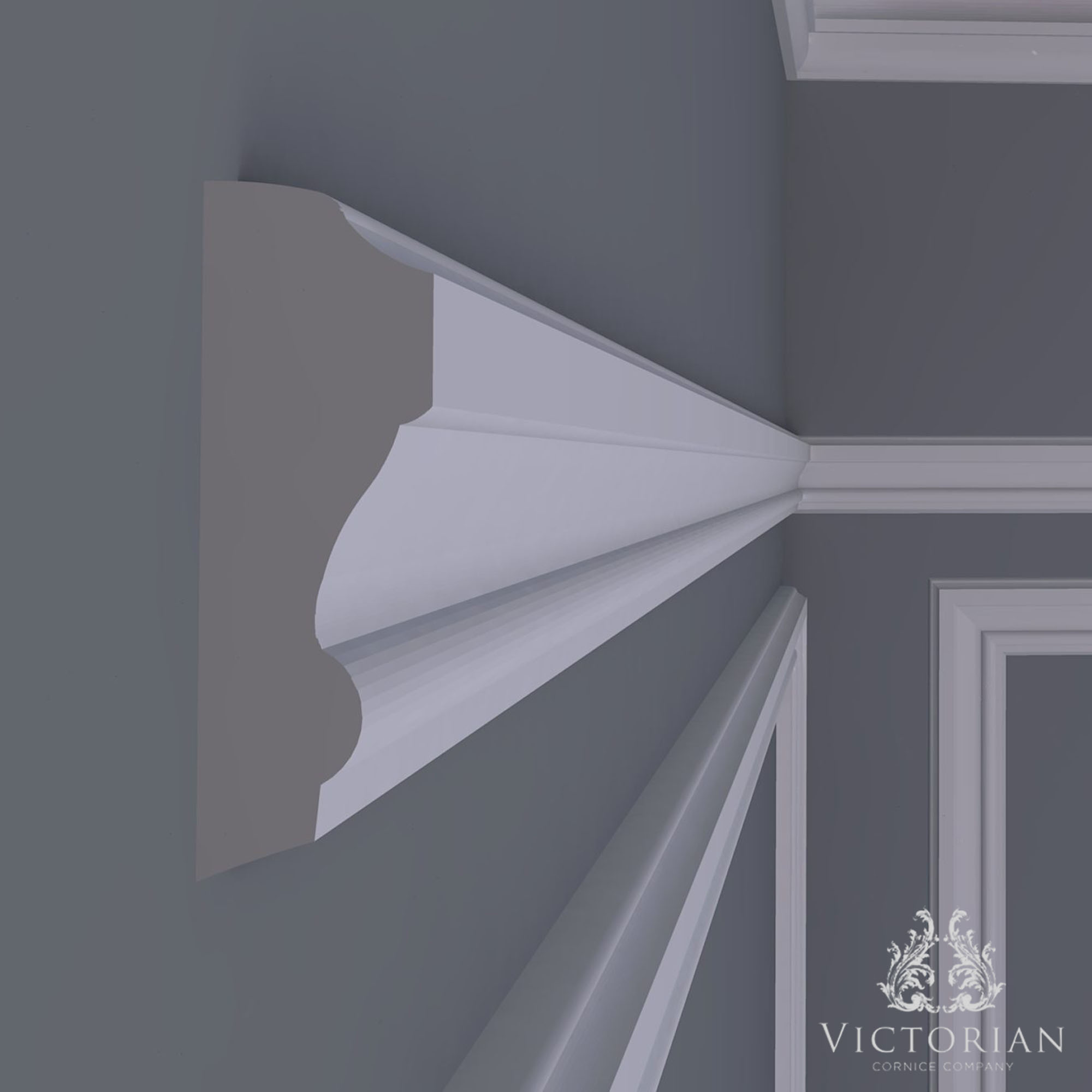 P17 handmade plaster dado rail installed on an interior wall with decorative panel mouldings in a traditional room.