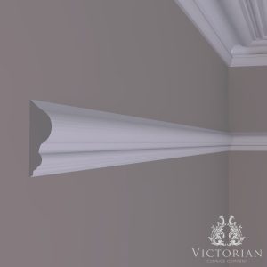 P20 handmade plaster dado rail installed on an interior wall, featuring a refined traditional profile for period properties.