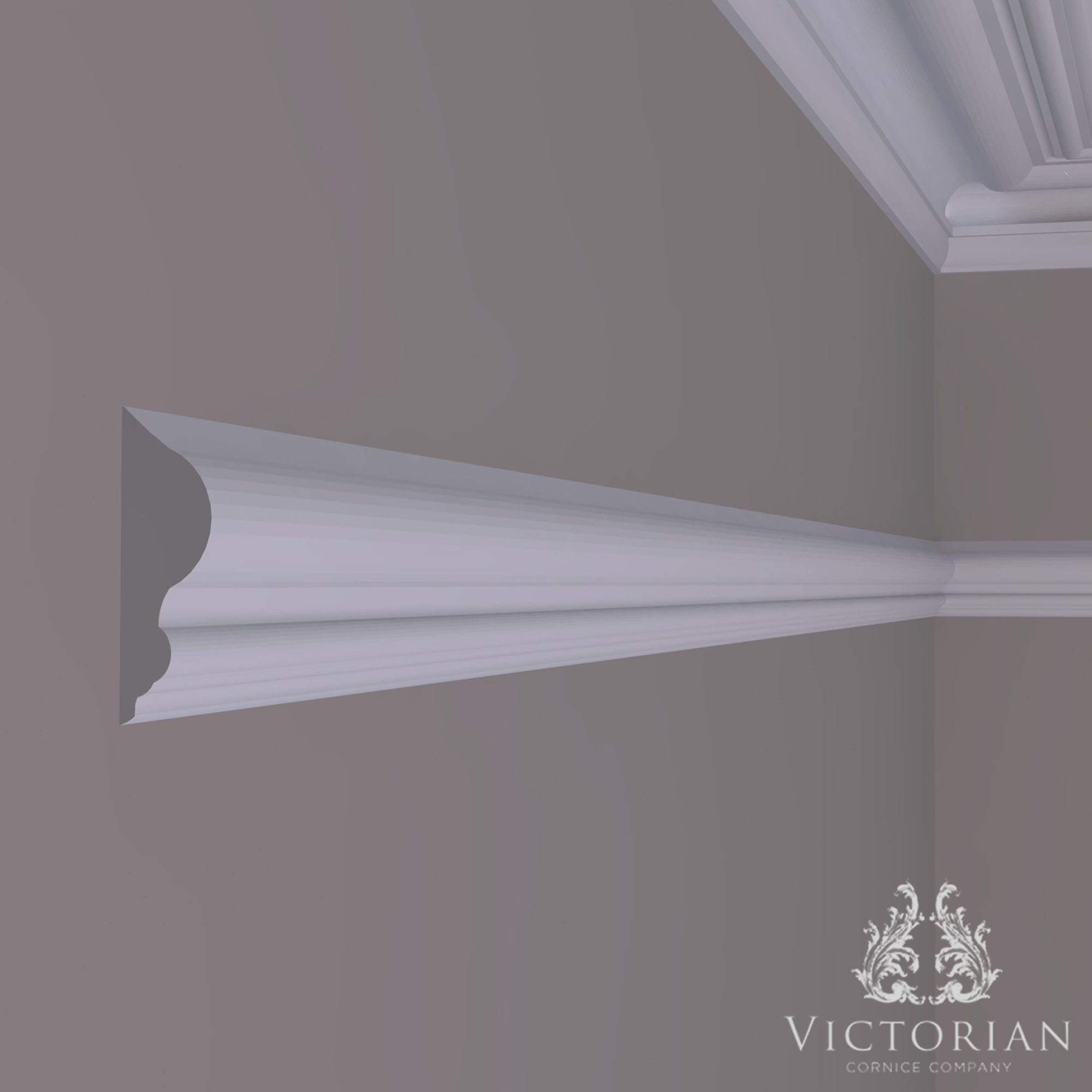 P20 handmade plaster dado rail installed on an interior wall, featuring a refined traditional profile for period properties.